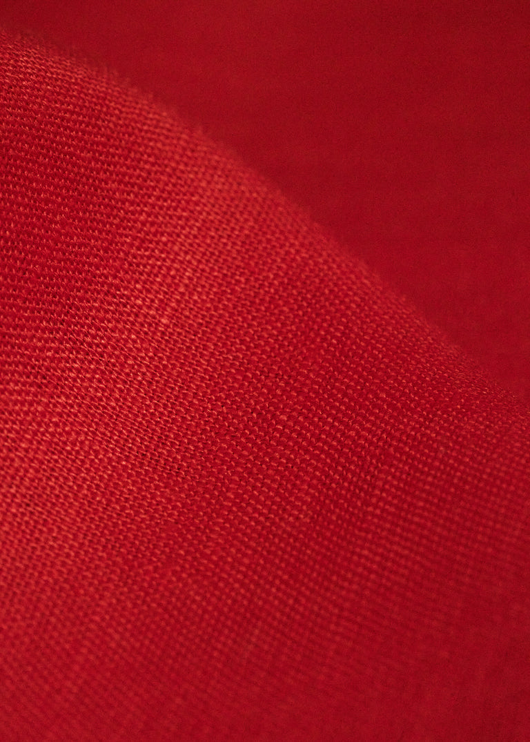 1 Yard Lipstick Pure Linen Fabric, Midweight 5.5 oz Stone Washed Solid Weave 54 Inch