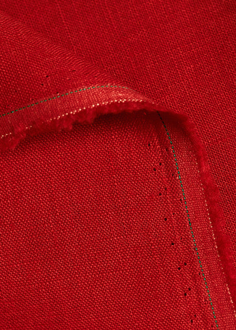 1 Yard Lipstick Pure Linen Fabric, Midweight 5.5 oz Stone Washed Solid Weave 54 Inch