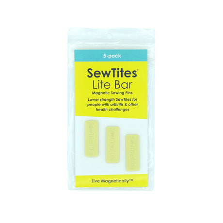 SewTites Lite Bar Magnetic Sewing Pins - Low Strength Magnets, 1.25" X .5" (5 Pack)