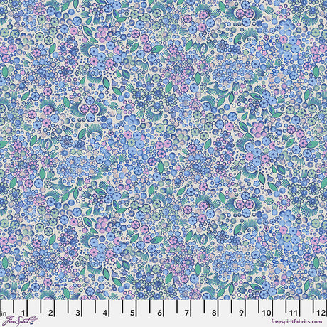 Cotton Fabric Little Meadow Blue Flourish And Bloom 44/45"