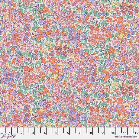 Cotton Fabric Little Meadow Coral Flourish And Bloom 44/45