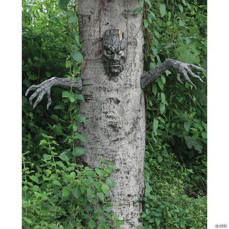 RADYAN 3-Piece Living Tree Halloween Decoration Set with Scary Head and Arms shown in a clear product image
