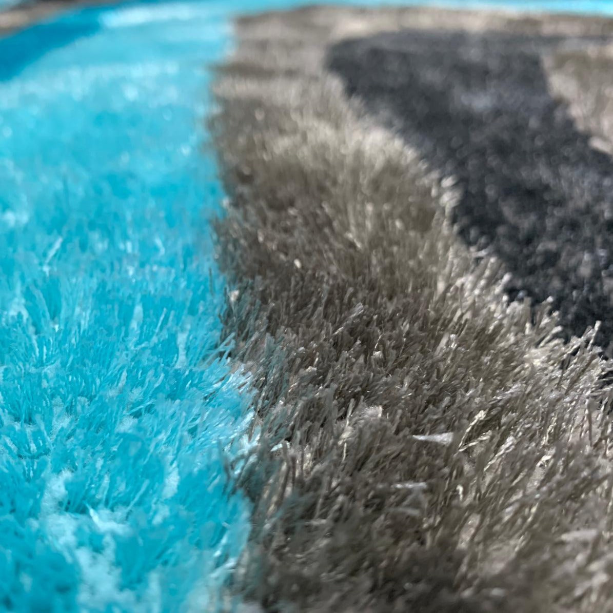 Living Shag Waves Polyester Fabric - 3D Effect Shag Rug, Gray Blue, 7'6" X 10'3" (1 Piece)