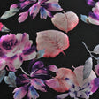 Lolita Foil Printed Spandex Fabric - Blue Foil Print, 56" Width, 4-Way Stretch (1 Yard)
