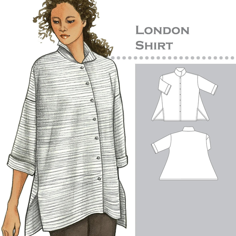 Shirt Pattern London Loose-Fitting Swing Back