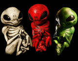 White and Red and Green Alien - Embryo Jar Set