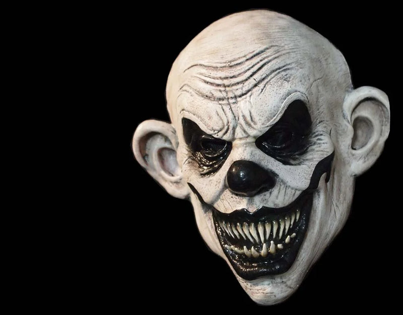 midnight clown half mask with felt-backed eyes