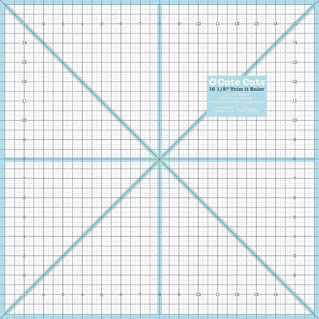 Quilting Template Plastic Trim-It Ruler 16-1/2in Square