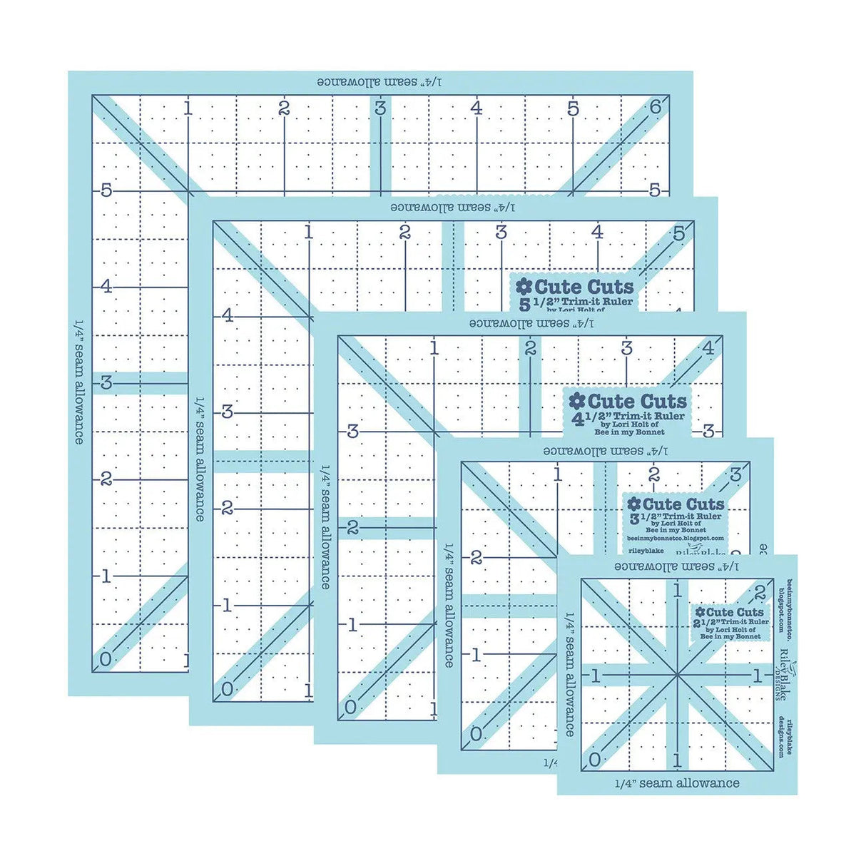 Quilting Ruler Plastic Lori Holt Trim-It Square Pack