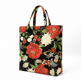 Quilting Cotton Lotus Garden Floral Metallic Black Timeless Treasures