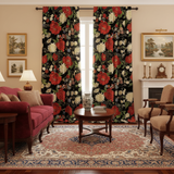 Quilting Cotton Lotus Garden Floral Metallic Black Timeless Treasures