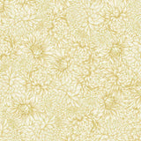 Quilting Cotton Lotus Garden Metallic Chrysanthemums Cream Timeless Treasures