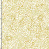 Quilting Cotton Lotus Garden Metallic Chrysanthemums Cream Timeless Treasures