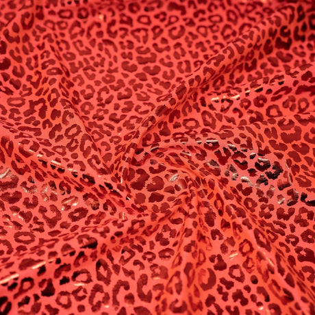 Foil Printed Spandex Leopard Fabric