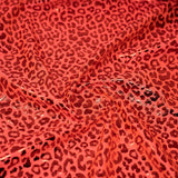 Loud Leo Foil Printed Nylon Spandex Fabric - Metallic Leopard Foil Print, 56" Width (1 Yard)