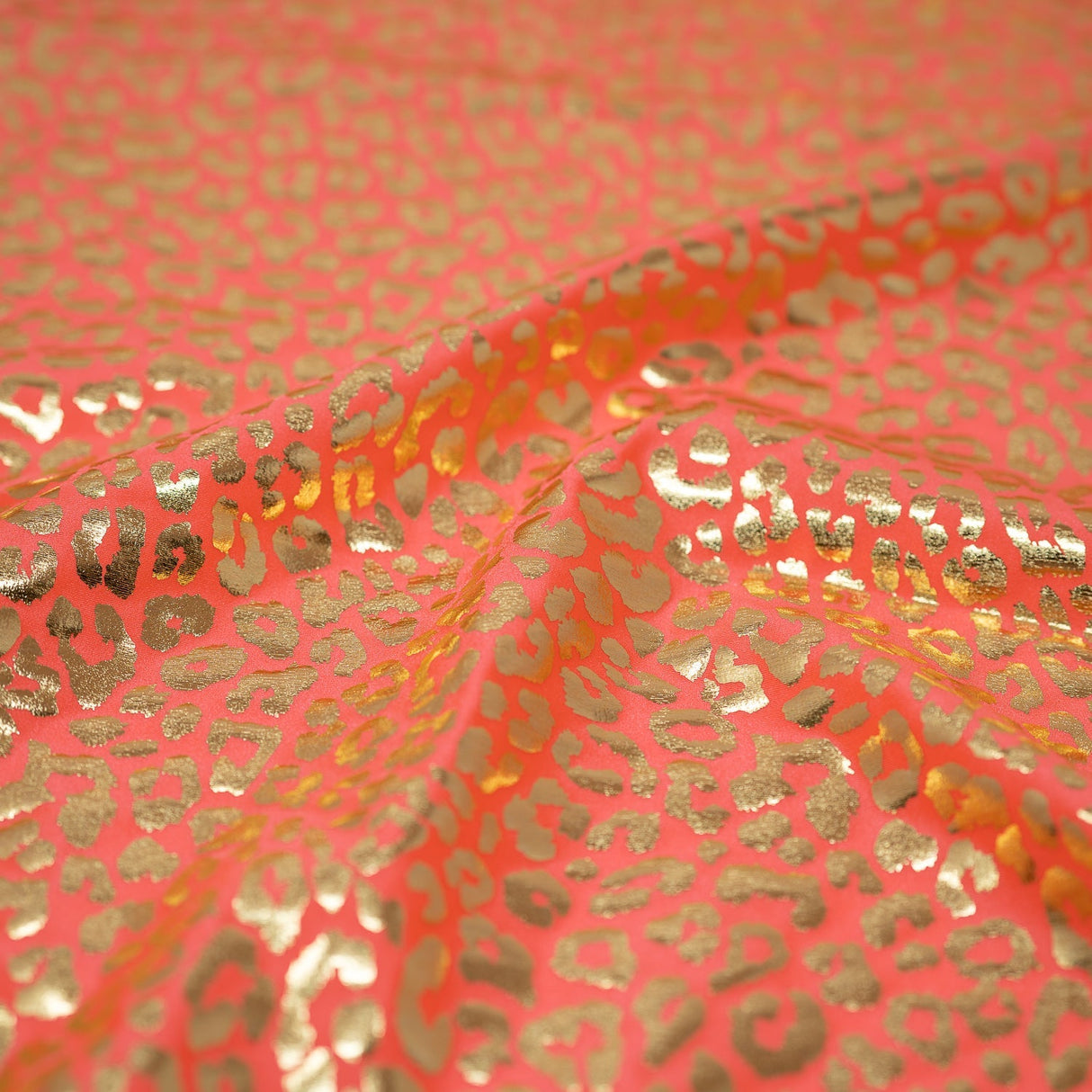 Foil Printed Spandex Leopard Fabric