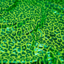 Loud Leo Foil Printed Spandex Nylon Spandex Fabric - Metallic Leopard Foil Print, 56" Width (1 Yard)