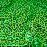 Foil Printed Spandex Leopard Fabric
