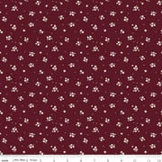 Cotton Print Love You Always Ditsy Maroon Fabric 43/44"