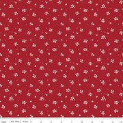 Cotton Print Love You Always Ditsy Red Fabric
