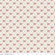 Cotton Floral Plaid Fabric Cream 43/44" Love You Always