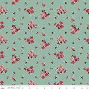 Cotton Fabric Love You Always Flower Toss Sage 43/44"