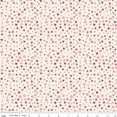 Cotton Fabric Love You Always XOs Cream 43/44"