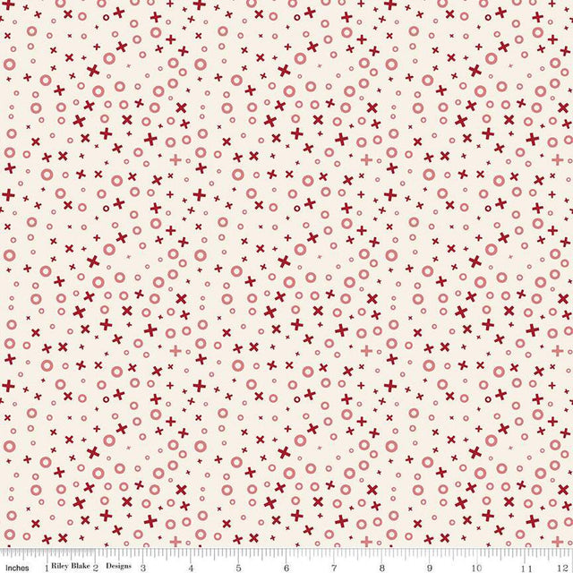 Cotton Fabric Love You Always XOs Cream 43/44"