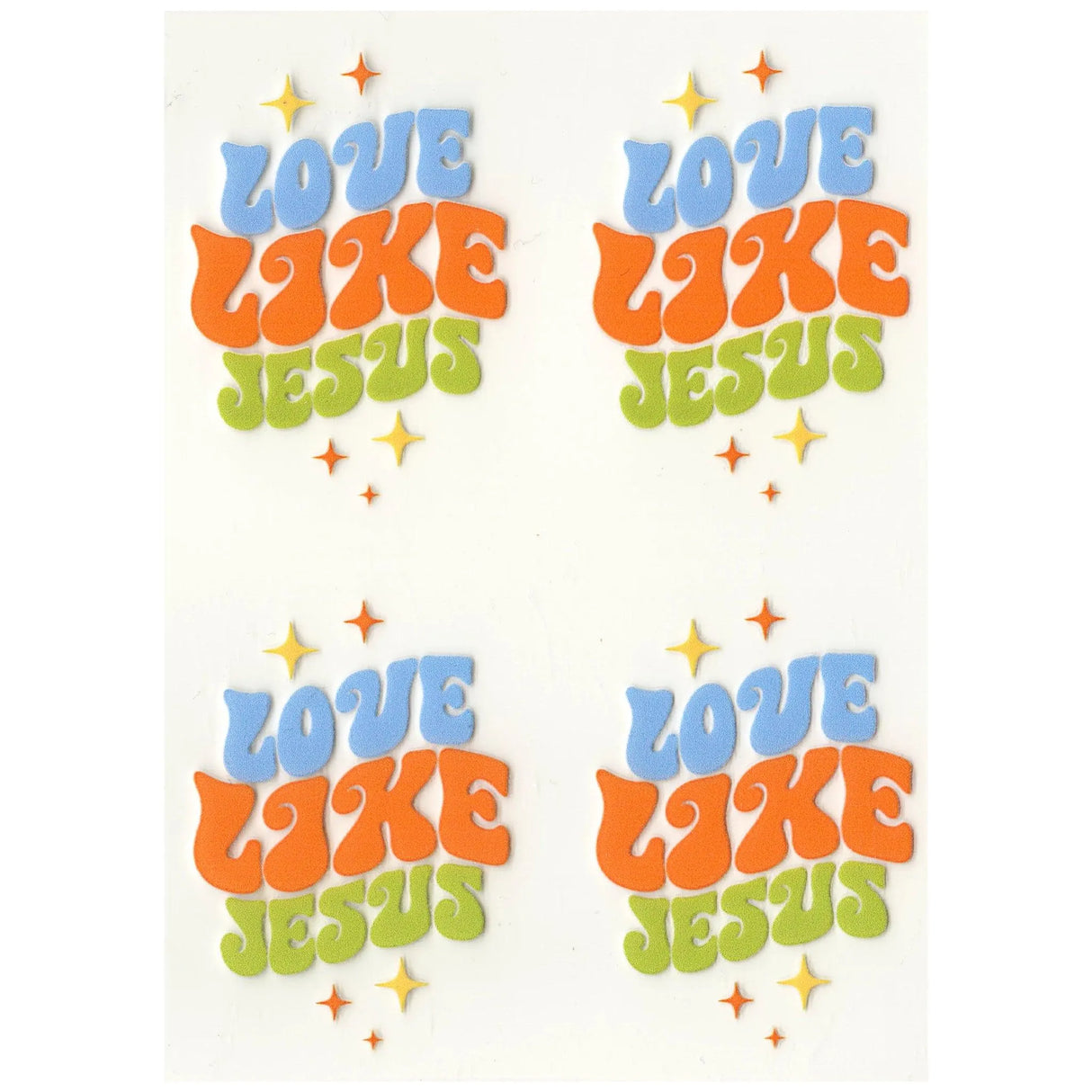 UV DTF Decal - Love Jesus Retro (4 Decals 2")