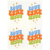 UV DTF Decal - Love Jesus Retro (4 Decals 2")