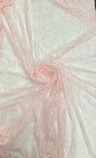 Stretch Lace Nylon Spandex Fabric - Lt. Pink, Shimmery Floral Lace, 58/60" Width