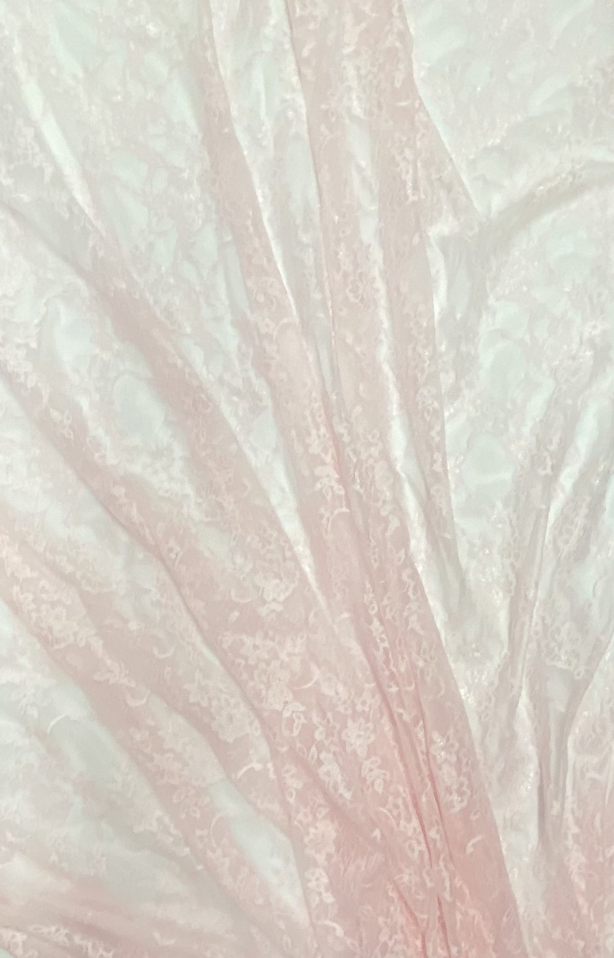 Stretch Lace Nylon Spandex Fabric - Lt. Pink, Shimmery Floral Lace, 58/60" Width