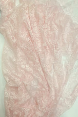 Stretch Lace Nylon Spandex Fabric - Lt. Pink, Shimmery Floral Lace, 58/60" Width