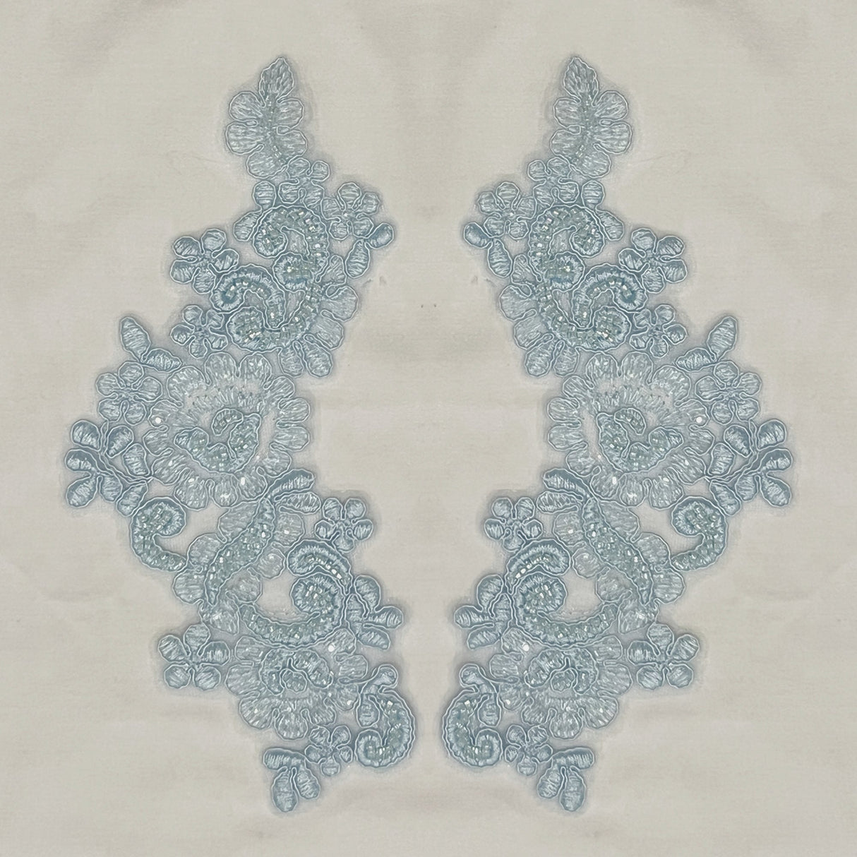 Beaded Floral Lace Applique
