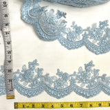 Embroidered Floral Beaded Lace Trim