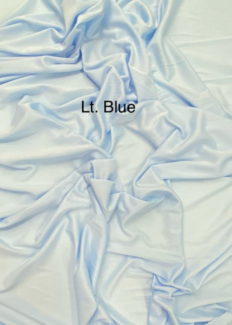 Stretch Lining Polyester Fabric - Light Blue, Matte Soft, 60" Width (1 Yard)