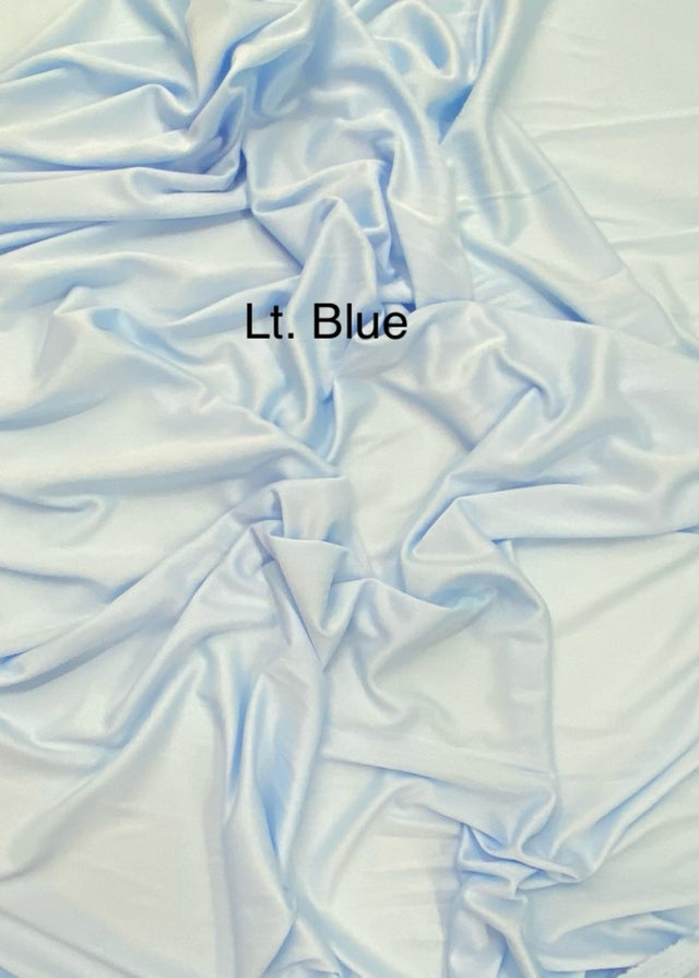 Stretch Lining Polyester Fabric - Light Blue, Matte Soft, 60" Width (1 Yard)