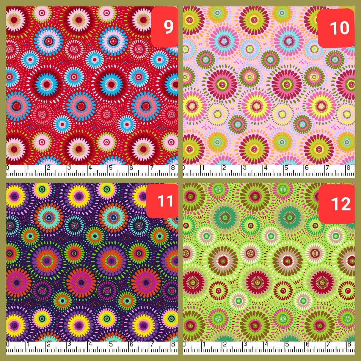 Quilting Cotton Lucky Medallion Christmas Plaid