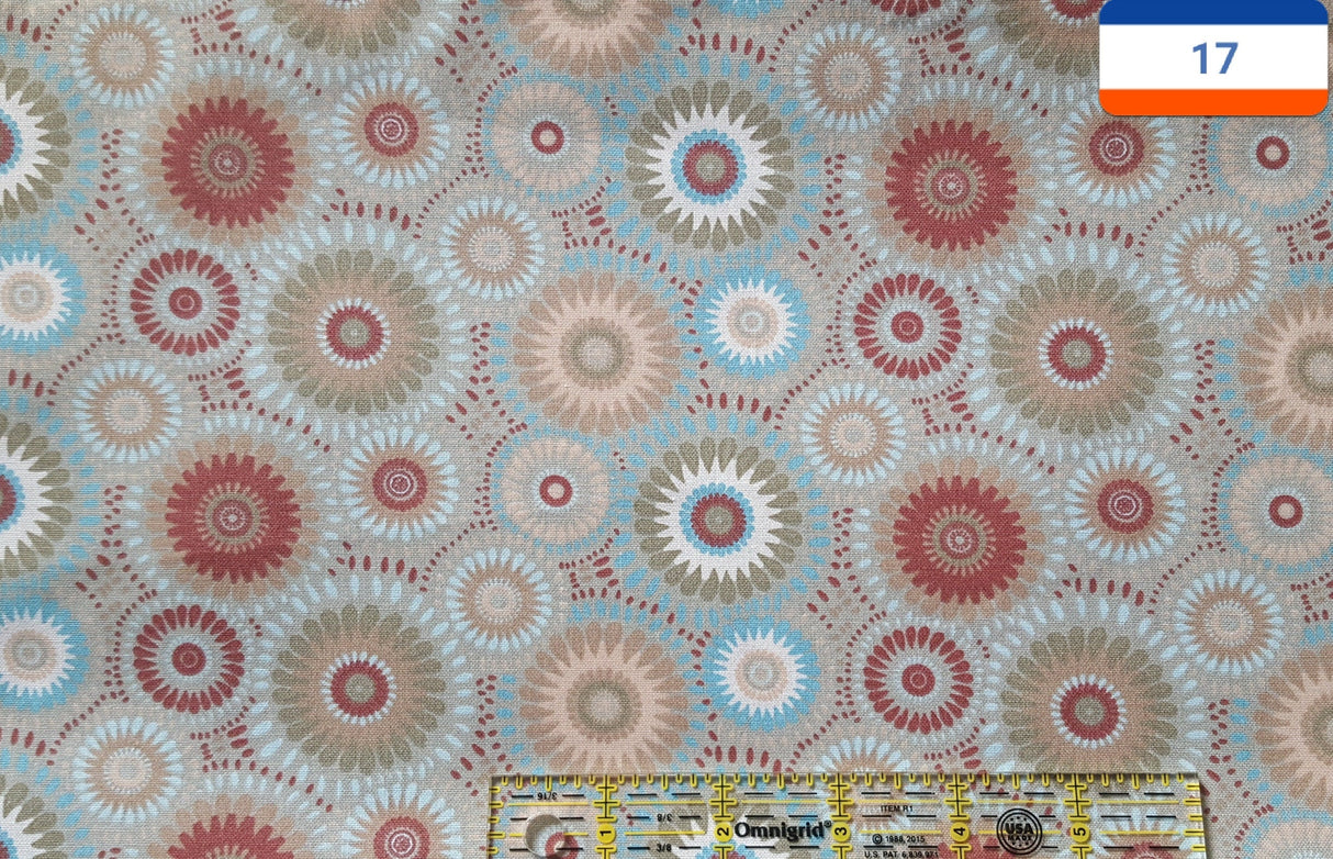 Quilting Cotton Lucky Medallion Christmas Plaid