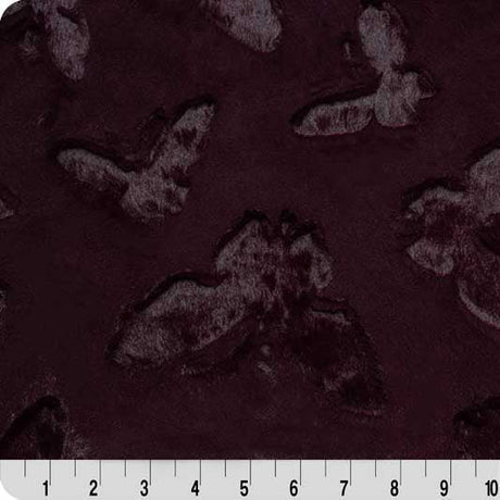 Minky Plush Fabric Luxe Cuddle Butterfly Black Cherry 58-60"