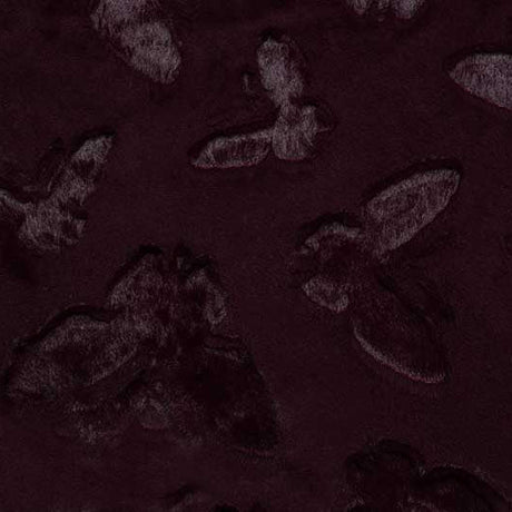 Minky Plush Fabric Luxe Cuddle Butterfly Black Cherry 58-60"