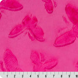 Luxe Cuddle Butterfly Think Pink Minky Plush Fabric 58-60"