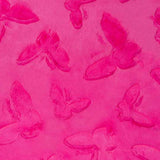 Luxe Cuddle Butterfly Think Pink Minky Plush Fabric 58-60"