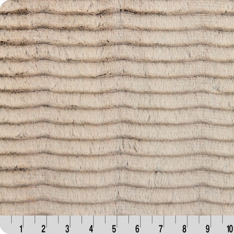Minky Plush Fabric Luxe Cuddle Frosted Oceana Chocolate/Almond 58-60"