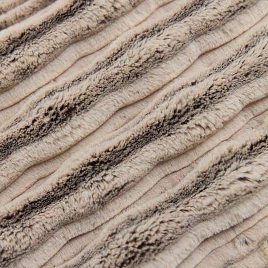 Minky Plush Fabric Luxe Cuddle Frosted Oceana Chocolate/Almond 58-60"