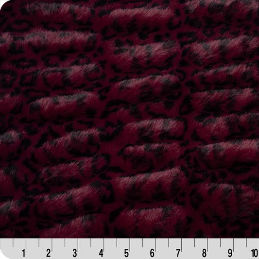 Luxe Cuddle Milan Cheetah Fabric Merlot Per Yard