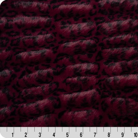 Luxe Cuddle Milan Cheetah Fabric Merlot Per Yard