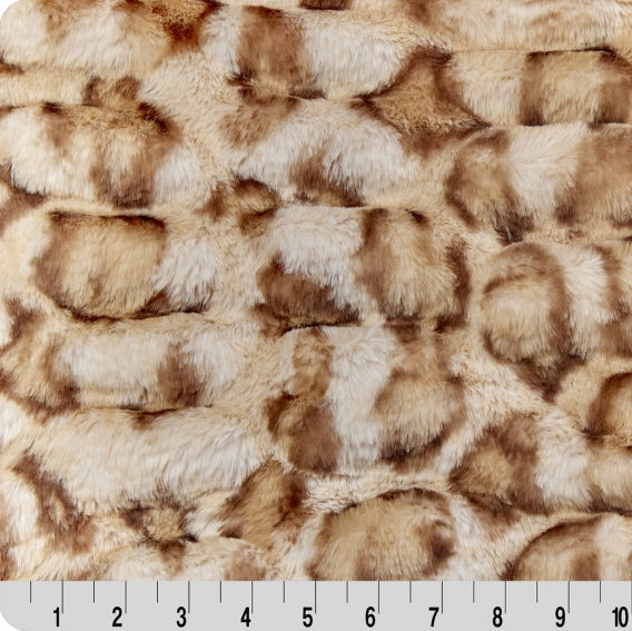 Luxe Cuddle Fabric Milan Clouded Leopard French Oak