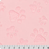 Minky Fabric Luxe Cuddle Paws Blush 58-60"