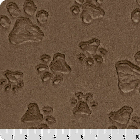 Minky Fabric Luxe Cuddle Paws Truffle 58-60"
